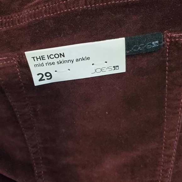 Joe's jeans merlot velvet the icon skinny jean size 29‎ new!!! - Picture 9 of 15